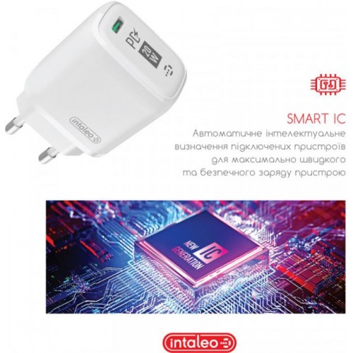 Мережевий зарядний пристрій Intaleo TCGQPD120T (1USBx3A) White (1283126509988) + кабель USB Type С в інтернет супермаркеті PbayMarket!