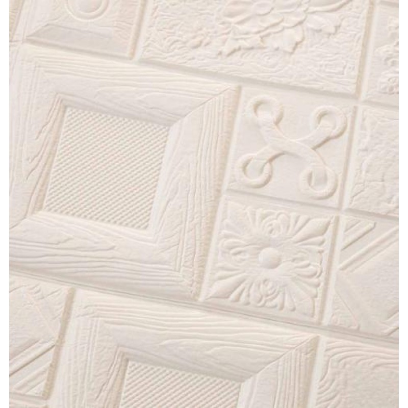 Самоклеюча декоративна 3D панель арт білий Loft Expert 700x700x5 мм