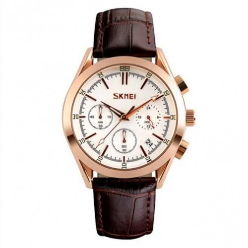 Чоловічий годинник Skmei Prestige 9127 класичний Коричневий Чоловічий годинник Skmei Prestige 9127 класичний Коричневий