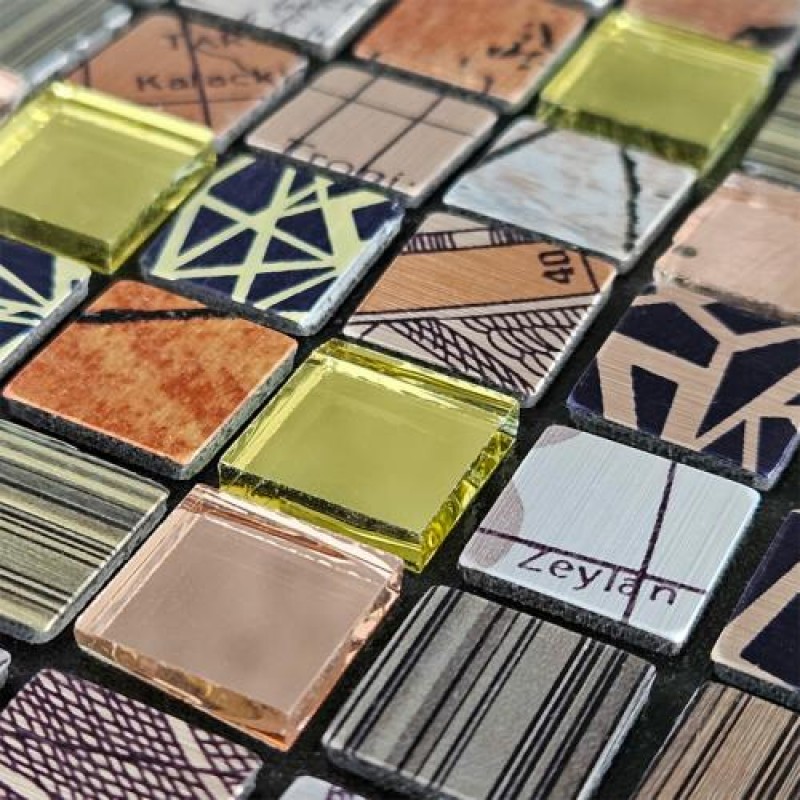 Самоклеюча алюмінієва плитка Sticker Wall 300х300х3 мм Різнокольоровий (SW-00001925)