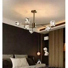 Світлодіодна люстра No Brand Кубик 8614 Золотистий на 6 плафонів