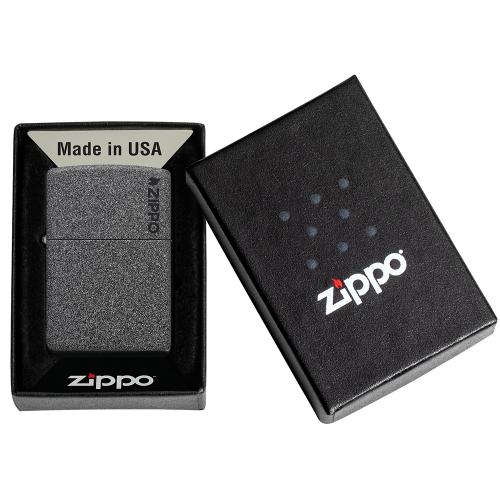 Бензинова запальничка Zippo Iron Stone Zippo Logo Сірий (211 ZL) Бензинова запальничка Zippo Iron Stone Zippo Logo Сірий (211 ZL)
