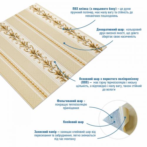 Панель стінова 3D Sticker Wall 700х700х4 мм Бежевий (D) SW-00001999 Панель стінова 3D Sticker Wall 700х700х4 мм Бежевий (D) SW-00001999