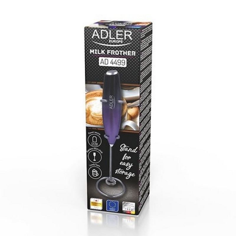 Капучинатор ручний з підставкою Adler AD 4499 Black/Violet