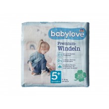 Дитячі одноразові підгузники Babylove Premium 5+ Junior plus 11-18 кг 34 шт