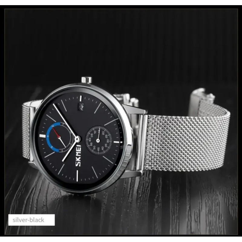 Класичний чоловічий годинник Skmei 9182 Сріблястий (1661159760)