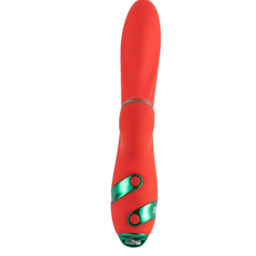 Вібратор-кролик з флогером LOCKINK SEVANDA Whip Vibrating Massage Wand - Red & Green