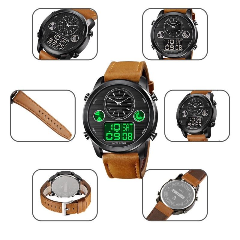 Чоловічий спортивний годинник Skmei 1653 коричневий