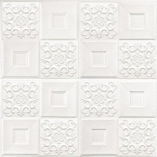 Самоклеюча декоративна настінно-стельова 3D панель Sticker Wall 700х700х5 мм Молочний (SW-00000006)