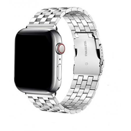 Браслет BeWatch для Apple Watch series 3 4 | 5 | 6 із шириною корпусу 38|40mm Quadro сталевий Сріблястий (1024405)