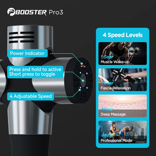 Масажер перкусійний м'язовий Booster Pro 3 126 Вт Чорний (1962065620) Масажер перкусійний м'язовий Booster Pro 3 126 Вт Чорний (1962065620)
