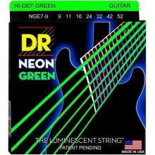 Струни для електрогітари DR NGE7-9 Hi-Def Neon Green K3 Coated Light 7-String Electric Guitar 9/52