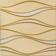 Самоклеюча декоративна настінно-стельова 3D панель Sticker Wall Золоті хвилі 700х700х5 мм Бежево-золотий (SW-00000766)