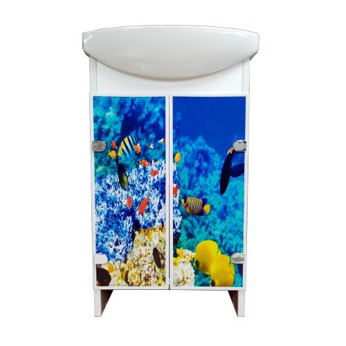 Тумба The Mix Eco Green light Fish з умивальником 60 см