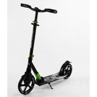 Самокат двоколісний складаний амортизатор Best Scooter PU колеса 100 кг Black and green (105427)