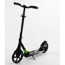 Самокат двоколісний складаний амортизатор Best Scooter PU колеса 100 кг Black and green (105427)