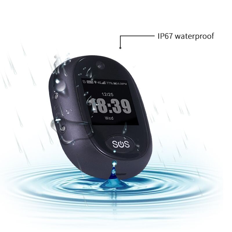 GPS трекер брелок 4G для дітей і літніх людей, з камерою, сенсорним екраном, кнопкою SOS, аудіодзвінком, крокоміром VJOYCAR RF-V45