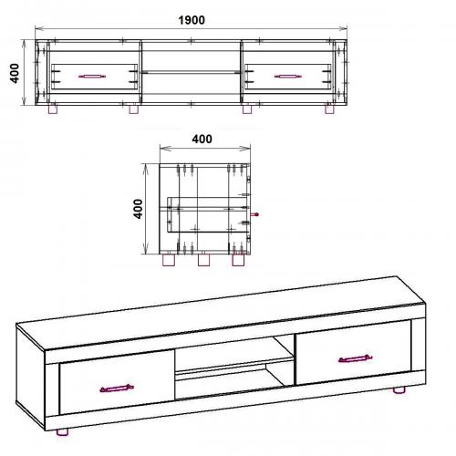 Тумба ТВ МГ-1 Компанит білий