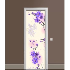 Наклейка на двері Zatarga «Фіолетовий рай» 650х2000 мм вінілова 3Д наклейка декор самоклеюча