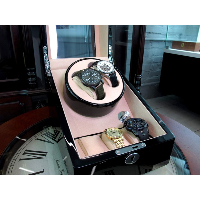 Шкатулка Salvadore для підзаводу 2 годинників 3024/BC1/F5 1х2 Чорний