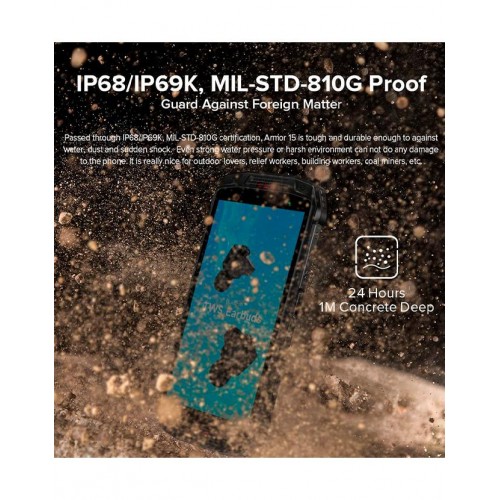 Захищений смартфон Ulefone Armor 15 6/128gb Red NFS TWS EarBuds IP68 IP69K MIL-STD-810G Helio G35
