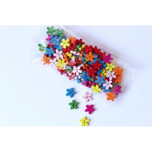 Набір декоративних гудзиків Pugovichok для рукоділля та творчості 15 мм. Квітка однотонна (SUN3960) Набір декоративних гудзиків Pugovichok для рукоділля та творчості 15 мм. Квітка однотонна (SUN3960)