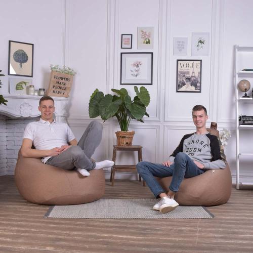 Крісло Мішок Груша Рогожка 150х100 Студія Комфорту Великий кава з молоком Крісло Мішок Груша Рогожка 150х100 Студія Комфорту Великий кава з молоком