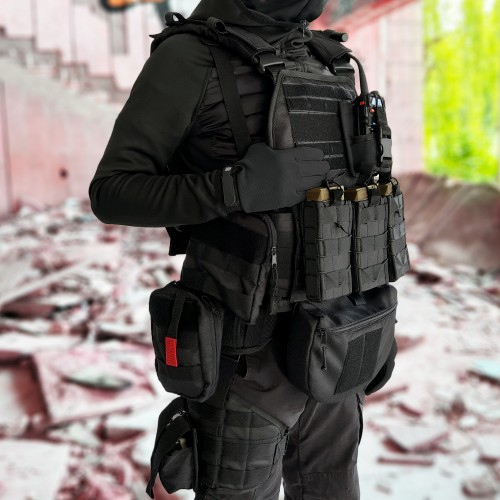 Тактичний підсумок для Бічних Бронеплит BroniQ Cordura 600D Чорний Тактичний підсумок для Бічних Бронеплит BroniQ Cordura 600D Чорний