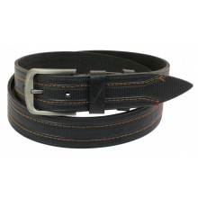Шкіряний ремінь Skipper 110-130 x 3.8 см Чорний (1016-38)