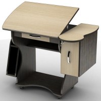 Стіл комп'ютерний Тиса Мебель СУ-2К Венге Молочний 750x610x950 мм Стіл комп'ютерний Тиса Мебель СУ-2К Венге Молочний 750x610x950 мм