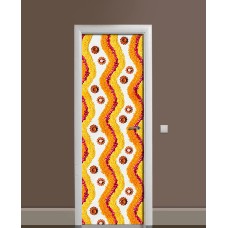 Наклейка на двері Zatarga «Візерунок з пелюсток» 650х2000 мм вінілова 3Д наклейка декор самоклеюча