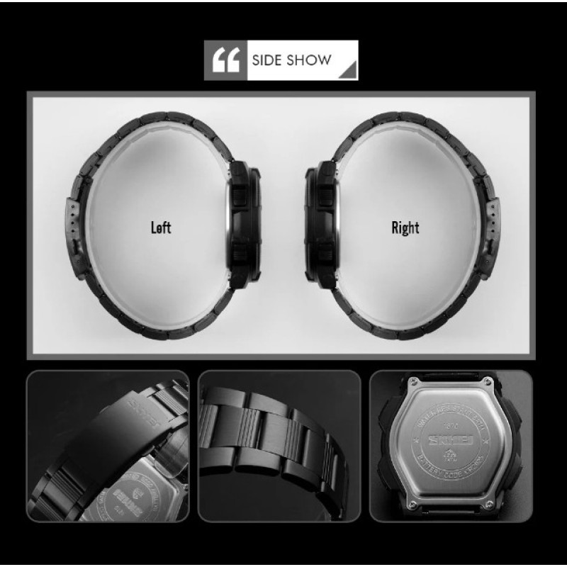 Чоловічий наручний годинник Skmei Marshal Black VIP