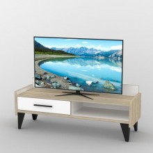 Тумба під телевізор Тиса Мебель ТВ-310 Дуб сонома Білий 55x44x140 см