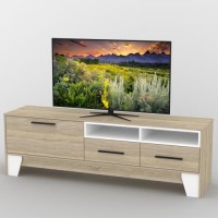 Тумба під телевізор Тиса Мебель ТВ-366 Дуб сонома Білий 58x44x180 см Тумба під телевізор Тиса Мебель ТВ-366 Дуб сонома Білий 58x44x180 см