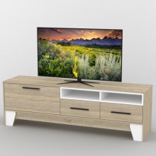 Тумба під телевізор Тиса Мебель ТВ-366 Дуб сонома Білий 58x44x180 см