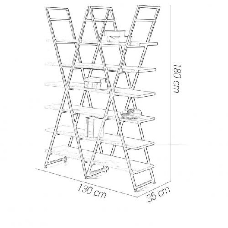 Стелаж для зберігання в стилі Loft NS-1729 1830x1300x350 мм Черный