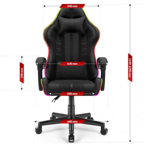 Комп'ютерне крісло Hell's Chair HC-1004 Black LED