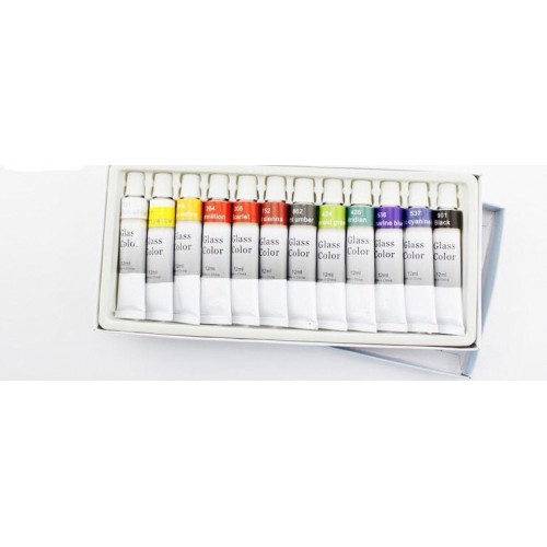 Набір акрилових фарб для розпису скла 12 кольорів в інтернет супермаркеті PbayMarket!