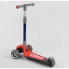 Самокат триколісний Best Scooter складане алюмінієве кермо, 3 колеса PU зі світлом Red/Black (102026)