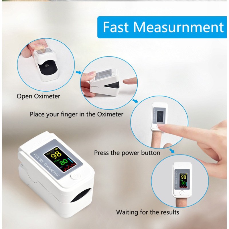 Пульсоксиметр електронний портативний оксиметр пульсометр на палець з Oled-дисплеєм для вимірювання пульсу та сатурації крові LK89 Білий