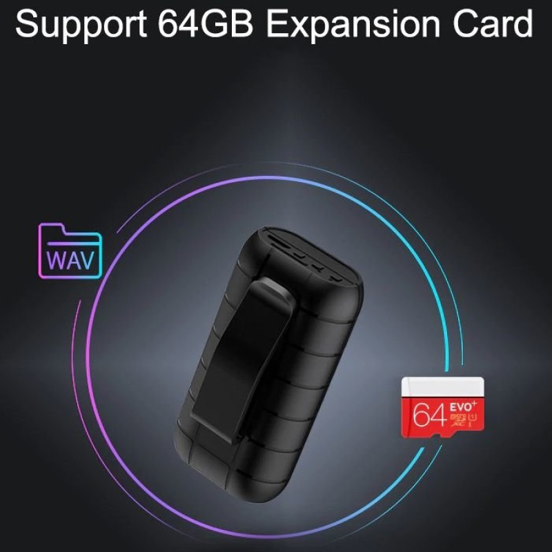 Міні диктофон з великим часом роботи Nectronix A50+, з пам'яттю 32 Гб, кліпса, магніт