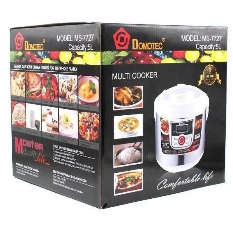 Мультиварка Domotec MS 7727 5 л, 12 режимів приготування, біла