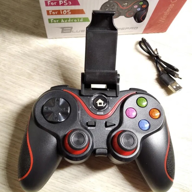 Ігровий маніпулятор Gen Game бездротовий джойстик геймпад для смартфона Bluetooth 15см Чорний (V8)