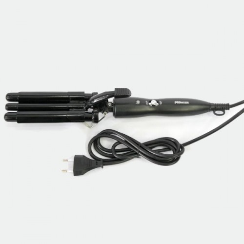 Плойка для волосся потрійна Pro Mozer Ceramic nano titanium MZ 6621 Чорний (VD209241553) Плойка для волосся потрійна Pro Mozer Ceramic nano titanium MZ 6621 Чорний (VD209241553)