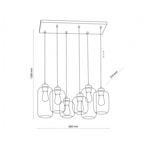 Люстра TK Lighting Marco 66x130 см Чорно-золотистий (TK3328)