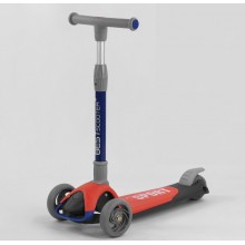 Самокат триколісний Best Scooter складане алюмінієве кермо, 3 колеса PU зі світлом Black/Red (102031)
