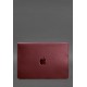 Шкіряний чохол-конверт на магнітах для MacBook 14 Бордовий Crazy Horse BlankNote