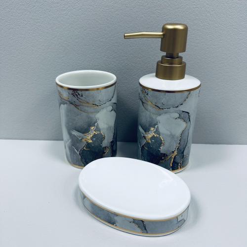 Набір для ванної кімнати Bona Di 853-173 3 предмети Сірий мармур