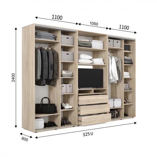 Шафа-купе під телевізор ViAnt ШКTV4 325х60х240 см Дуб сонома (7969) Шафа-купе під телевізор ViAnt ШКTV4 325х60х240 см Дуб сонома (7969)