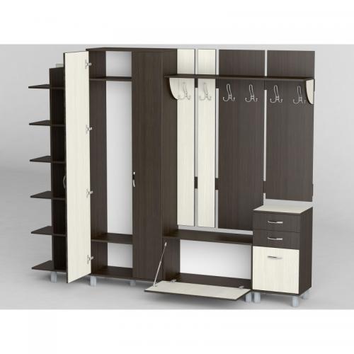 Передпокій Тиса Мебель-29 Венге Молочний 204.5x35x247 см Передпокій Тиса Мебель-29 Венге Молочний 204.5x35x247 см